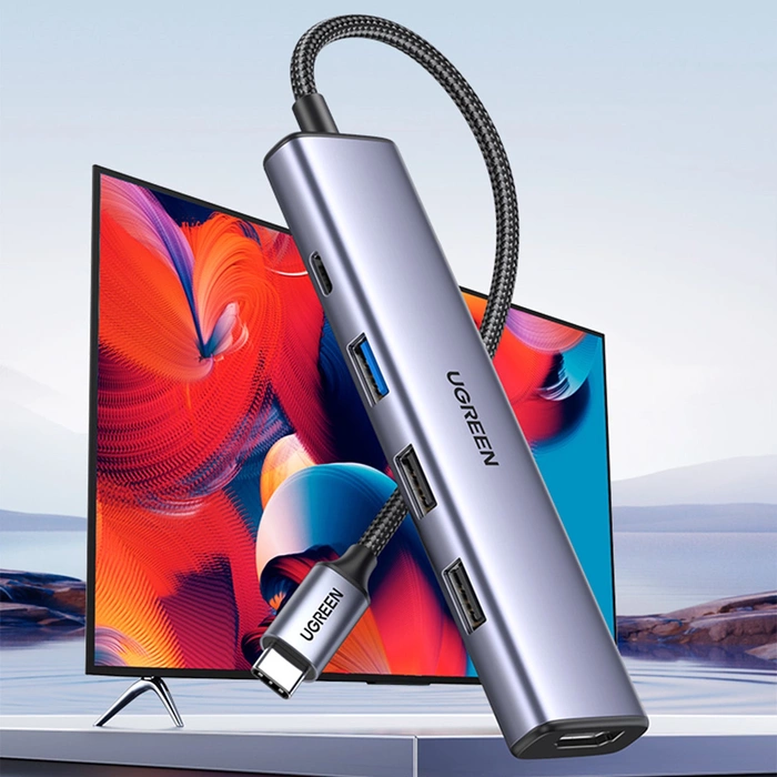 Adapter HUB UGREEN CM478 USB-C do HDMI, USB-A 3.0, 2x USB-A 2.0, PD