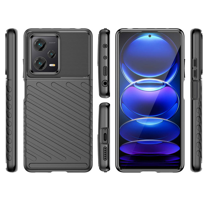 Etui Thunder Case etui do Xiaomi Redmi Note 12 Pro+ silikonowy pancerny pokrowiec czarne Case