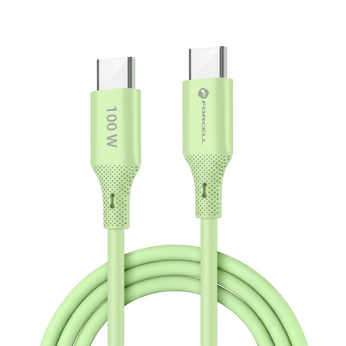 Kabel USB C do USB C Forcell F-Energy QC4.0 PD 5A 100W Silicone 1 m C347 zielony