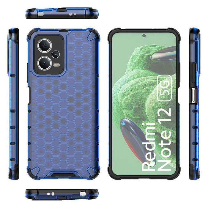 Etui Honeycomb etui do Xiaomi Redmi Note 12 5G / Poco X5 5G pancerny hybrydowy pokrowiec niebieskie Case