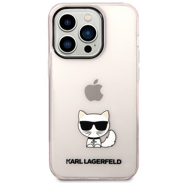 Etui KARL LAGERFELD Apple iPhone 14 Pro Max Transparent Choupette Body Różowy Hardcase