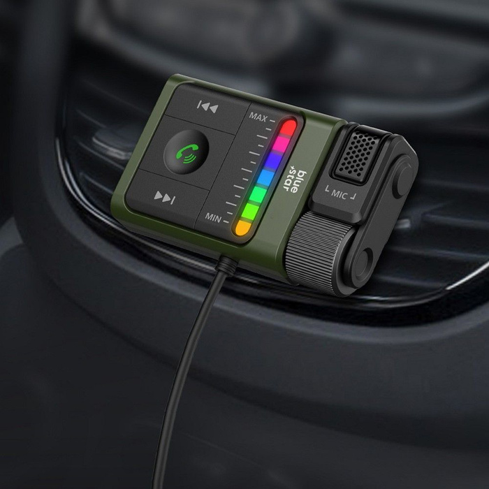 BLUE STAR transmiter FM bluetooth Equalizer BT64 czarny