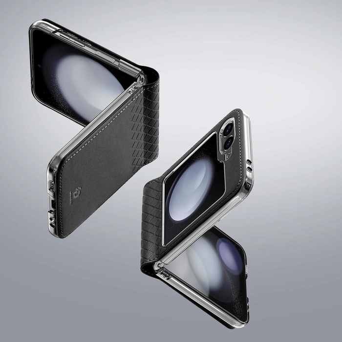 Etui Dux Ducis Bril skórzane na Samsung Galaxy Z Flip 6 - czarne