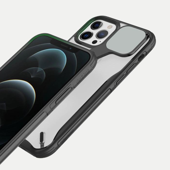 Etui Nillkin Cyclops Case wytrzymałe etui z osłoną na aparat i składaną podstawką iPhone 13 Pro Max niebieski