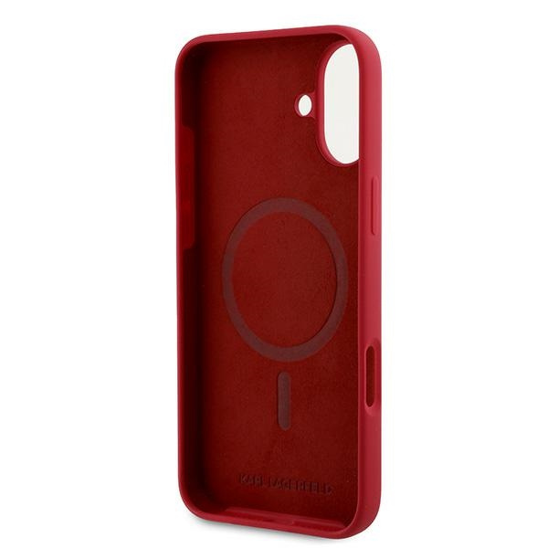 Etui Karl Lagerfeld iPhone 16 Plus czerwony/red HC MagSafe Silicone KC Heads Ring