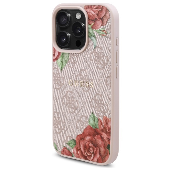 Guess GUHMP16XP4ROPEMCP iPhone 16 Pro     Max 6.9" różowy/pink hardcase 4G Flowers Print MagSafe