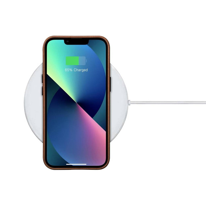 iCarer Oil Wax Premium Leather Case skórzane etui iPhone 14 Plus magnetyczne z MagSafe brązowy (WMI14220703-RB)