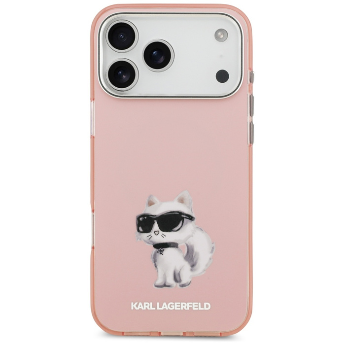 Etui Karl Lagerfeld IML Aquarelle        Choupette & Logo MagSafe do iPhone 17 Pro różowy