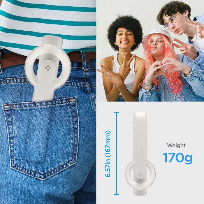 SELFIE STICK SPIGEN S571W MAGSAFE BLUETOOTH STATYW BEŻOWY