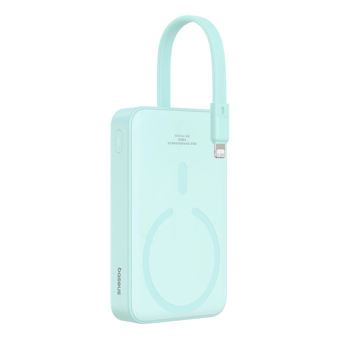 Powerbank Baseus Magnetic Mini MagSafe 10000mAh 20W z wbudowanym kablem Lightning 0.3m Niebieski