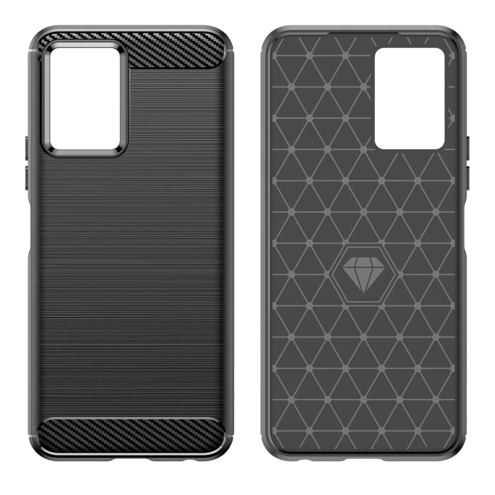 Carbon Case elastyczne etui pokrowiec Vivo Y55 / Y75 / Y33s / iQOO Z6 / iQOO U5 czarny
