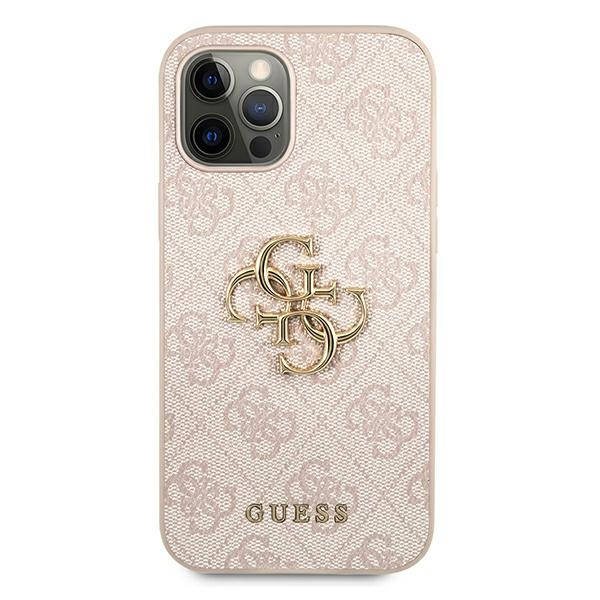 Etui GUESS Apple iPhone 12 12 Pro 4G Big Metal Logo Różowy Hardcase