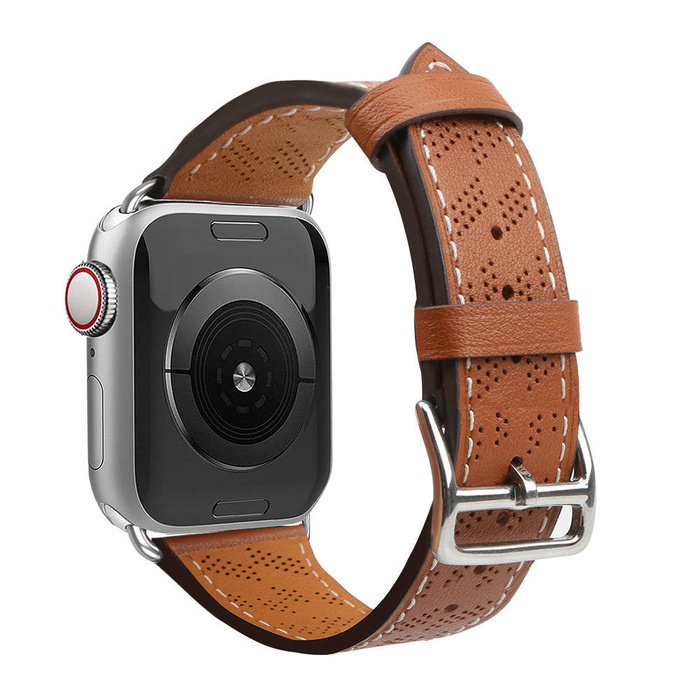 Pasek Strap Leather skórzany pasek Apple Watch SE, 8, 7, 6, 5, 4, 3, 2, 1 (41, 40, 38 mm) opaska bransoleta brązowy