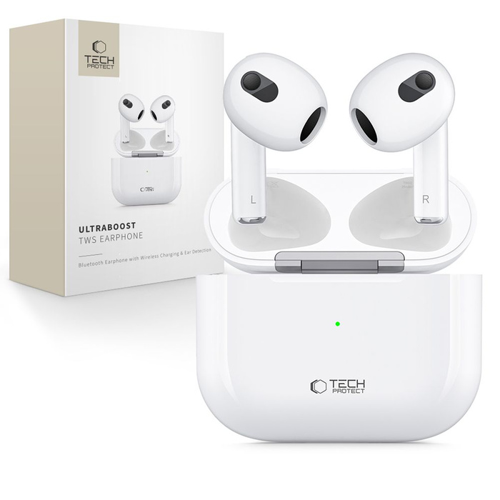Słuchawki Tech-protect Ultraboost Tws Earphone Core White Case