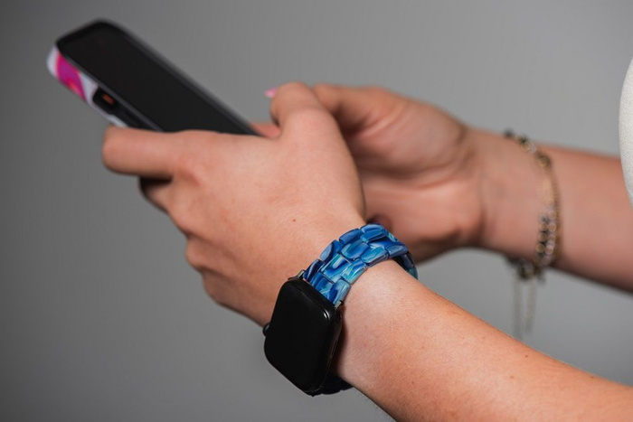 Pasek do Apple Watch Forcell F-Design FA04 zatrzask żywiczny marmurkowy 38 / 40 / 41 mm niebieski