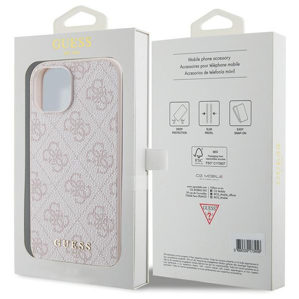 Etui Guess GUHCP15MG4GFPI iPhone 15 Plus 6.7" różowy/pink hard case 4G Metal Gold Logo Case