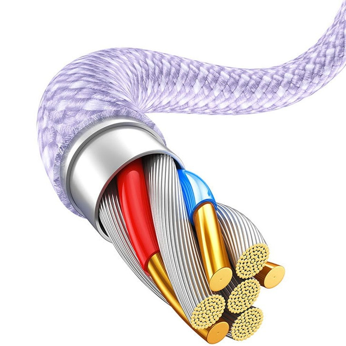 BASEUS kabel USB do Apple Lightning 8-pin 2,4A Dynamic Series CALD000405 1m fiolet