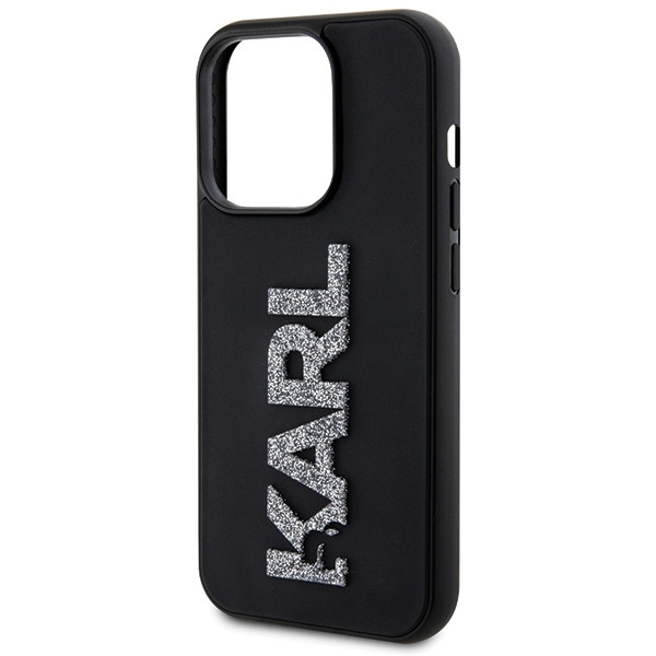 Etui Karl Lagerfeld KLHCP15X3DMBKCK iPhone 15 Pro Max 6.7" czarny/black hardcase 3D Rubber Glitter Logo Case