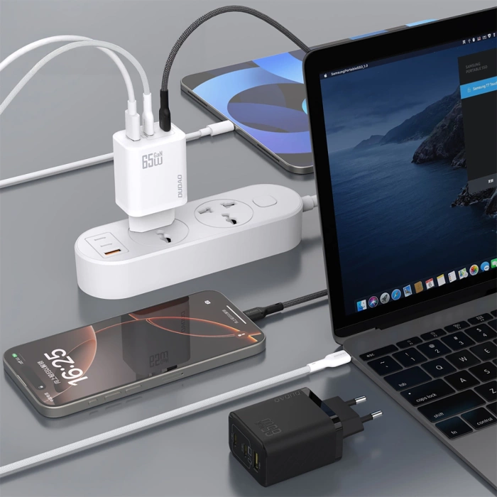Ładowarka sieciowa Dudao A29C 65W GaN + kabel USB-C - czarna