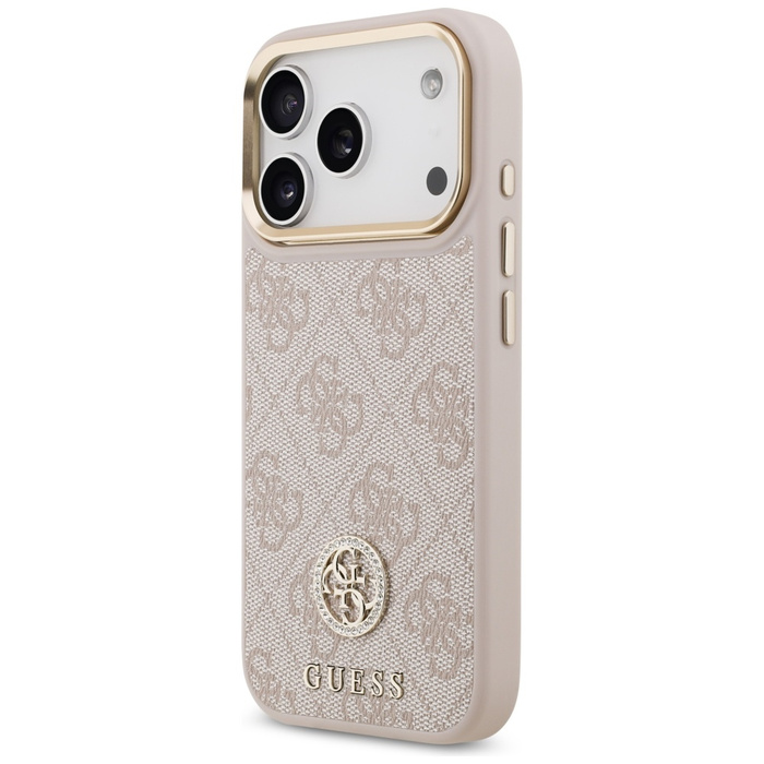 Etui Guess 4G Strass Logo MagSafe do     iPhone 17 Pro różowy