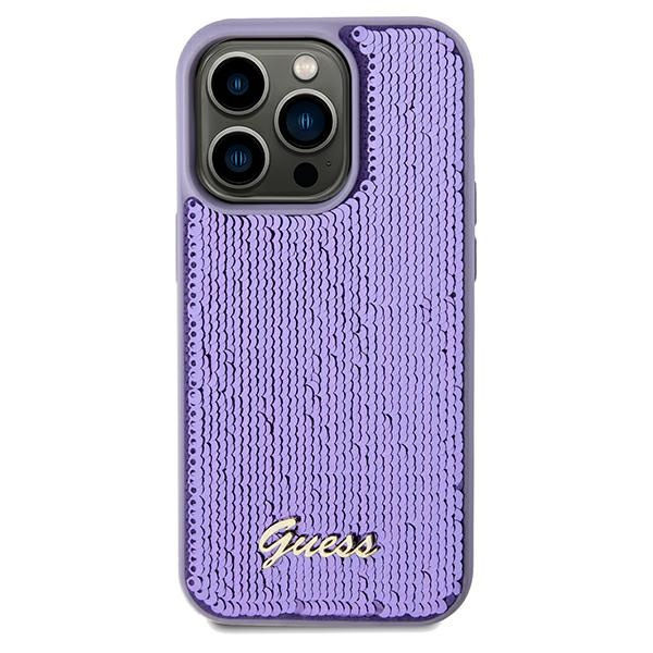 Etui Guess GUHCP13LPSFDGSUiPhone 13 Pro / 13 6.1" fioletowy/purple hardcase Sequin Script Metal Case