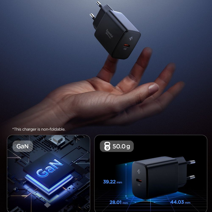 ŁADOWARKA SPIGEN ESSENTIAL EE201EU 1-PORT NETWORK CHARGER 20W CZARNA 