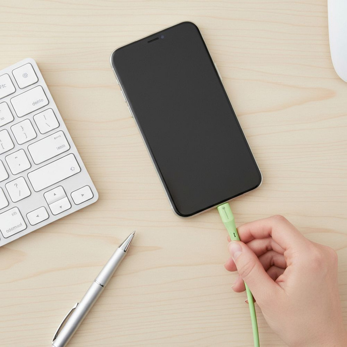 Kabel USB C do USB C Forcell F-Energy QC4.0 PD 3A 60W Silicone 1 m C344 zielony