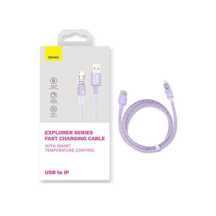 Baseus Explorer Series kabel przewód USB – Lightning 2,4A 2 m biały (CATS010102)