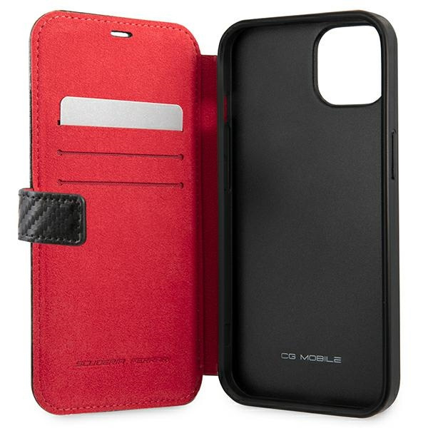 Etui FERRARI Apple iPhone 13 Mini Book On Track Carbon Stripe Czarny Case