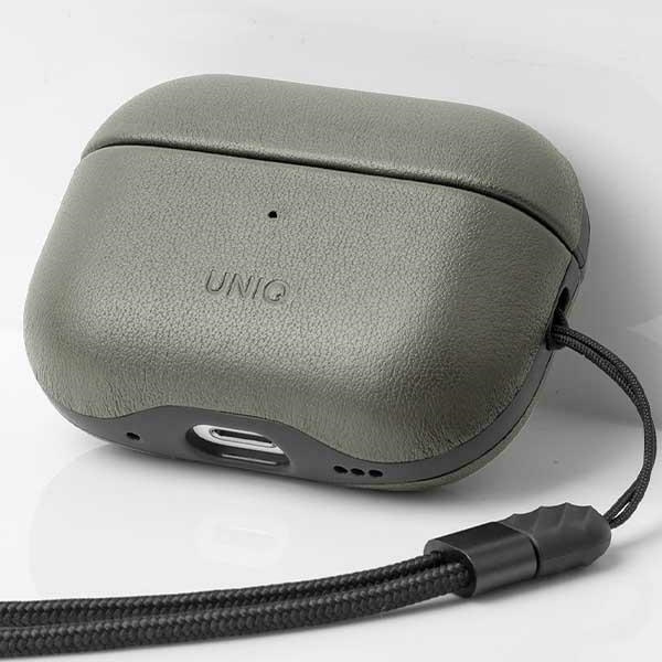 UNIQ etui Terra AirPods Pro 2 gen. Genuine Leather zielony/lichen green