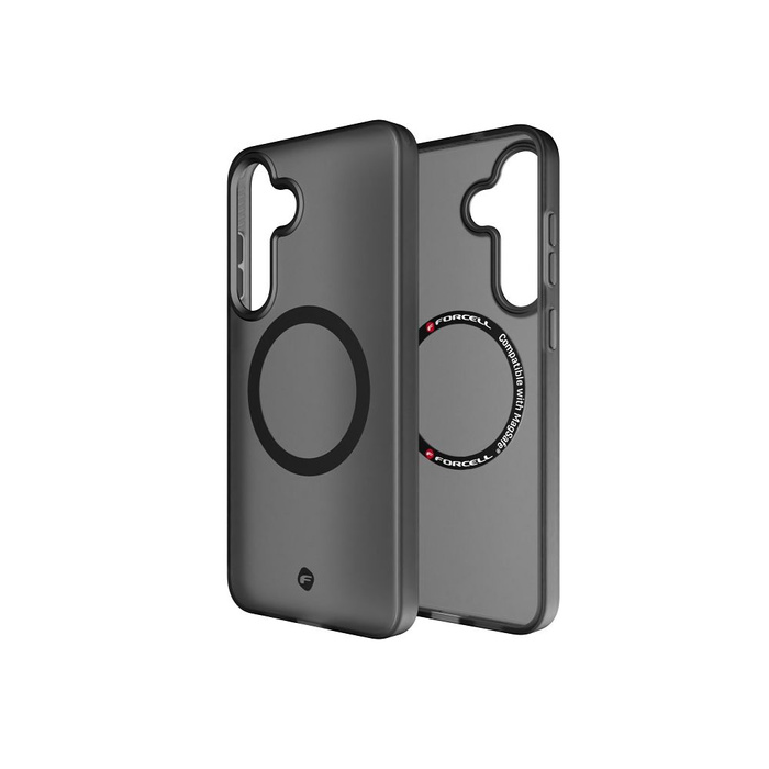 Etui na Samsung S25 PLUS Forcell F-Protect Levels Dual Layer 4D technology zgodny z MagSafe Military Drop-Test smoky black