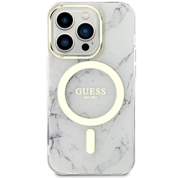 Etui Guess GUHMP14XPCUMAH iPhone 14 Pro Max 6.7" biały/white hardcase Marble MagSafe Case