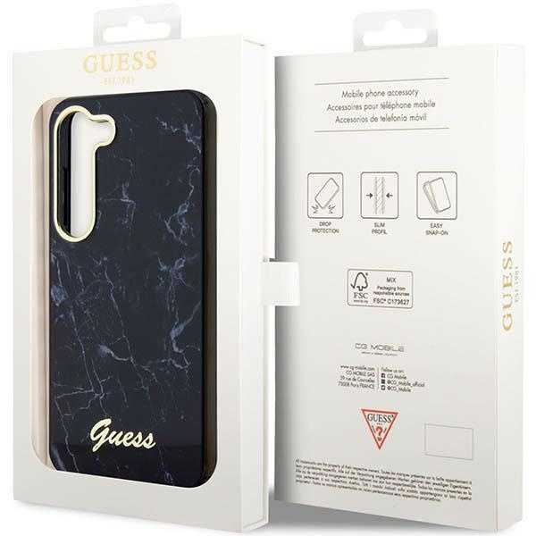 Etui Guess GUHCS23MPCUMAK S23 +S916 czarny/black hardcase Marble Case
