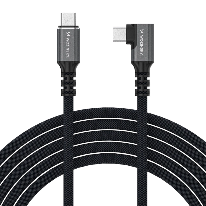 Kabel kątowy Wozinsky WPS2-UY41S USB-C Thunderbolt 4 240W 2m - czarny
