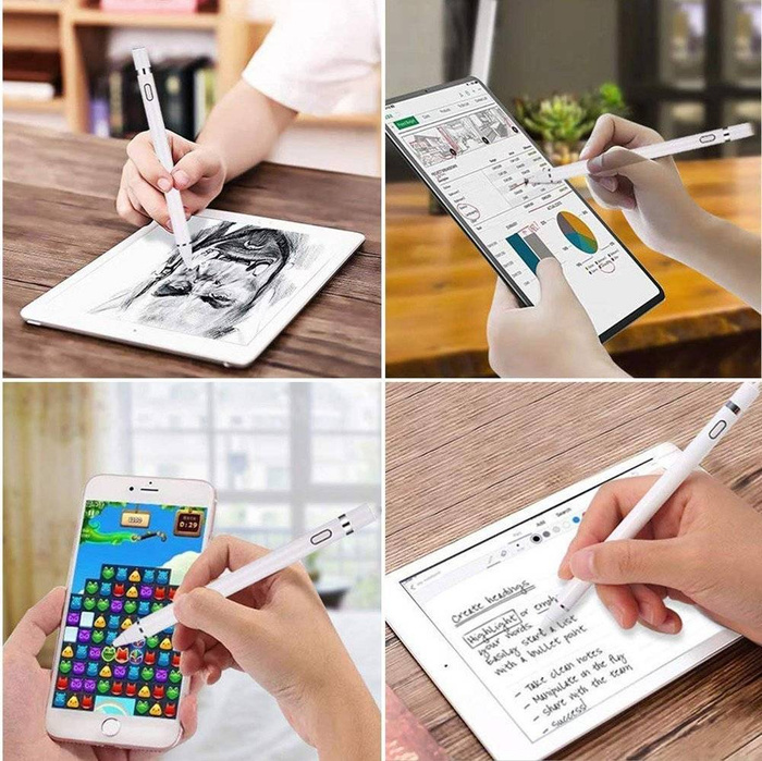 Cartinoe pojemnościowy rysik stylus pen do iPad z cienką końcówką 1,5 mm biały