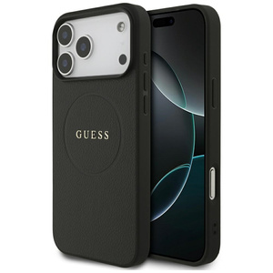 Etui Guess Grained Ring MagSafe do iPhone 17 Pro Max czarny