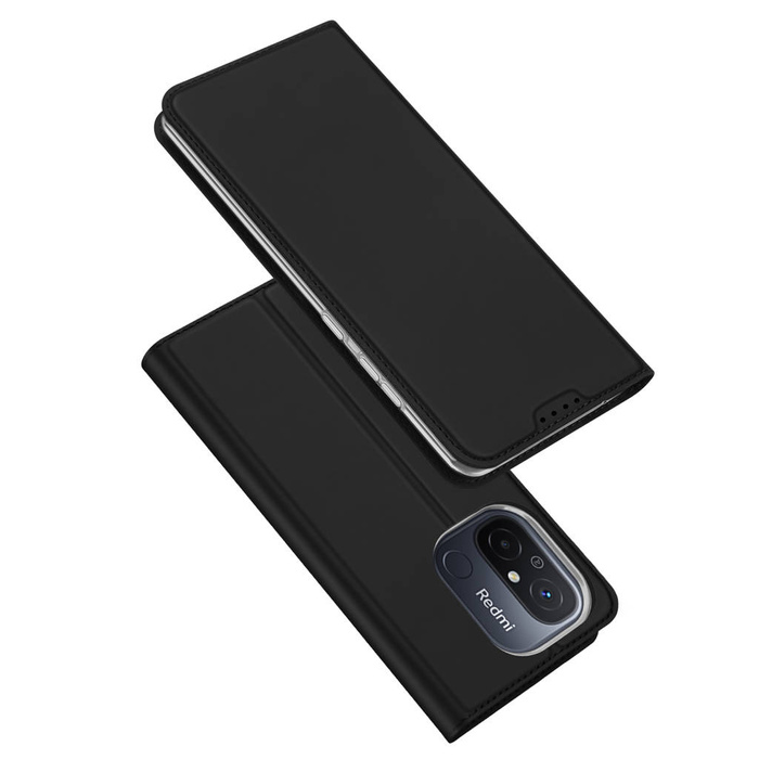 Etui Dux Ducis Skin Pro etui do Xiaomi Redmi 11A / Poco C55 / Redmi 12C pokrowiec z klapką portfel na kartę podstawka czarne Case