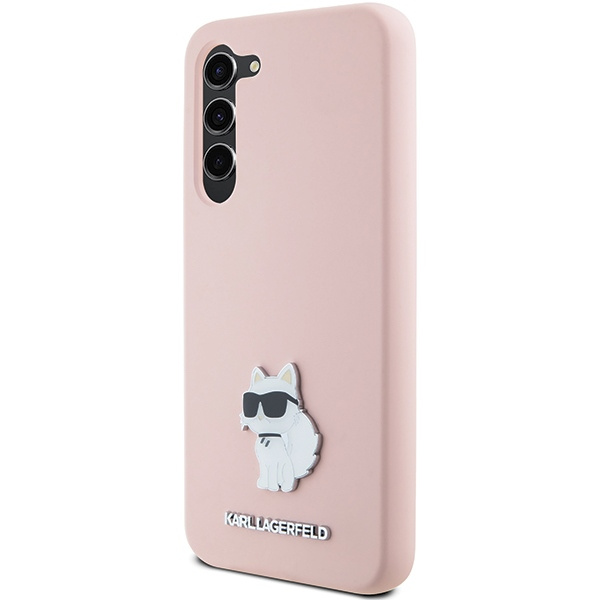 Etui Karl Lagerfeld KLHCS23SSMHCNPP Galaxy S23 S911 różowy/pink Silicone Choupette Metal Pin