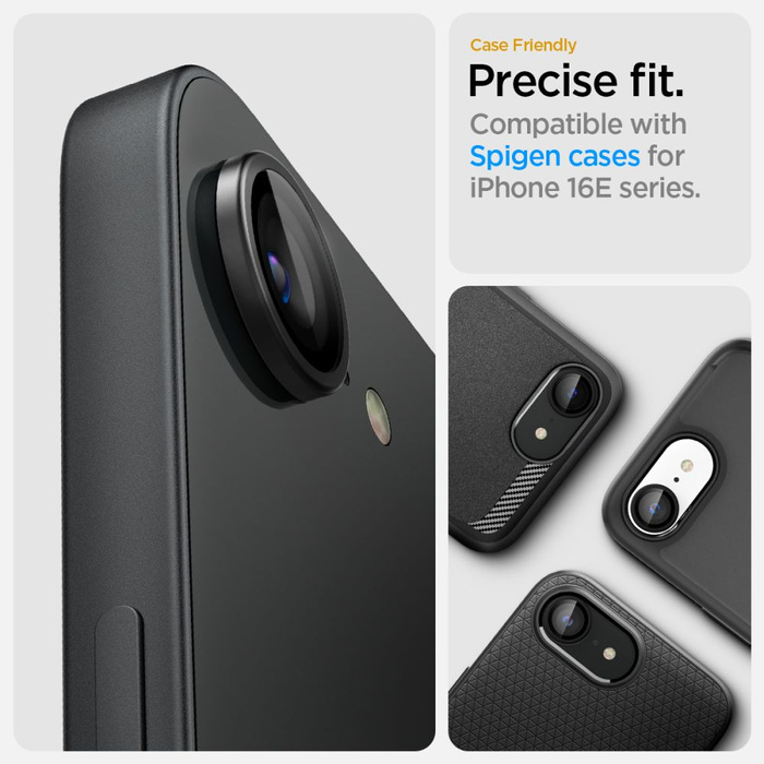 OSŁONA APARATU SPIGEN IPHONE 16E OPTIK PRO GLAS.TR ”EZ FIT” CAMERA PROTECTOR 2-PACK CZARNA