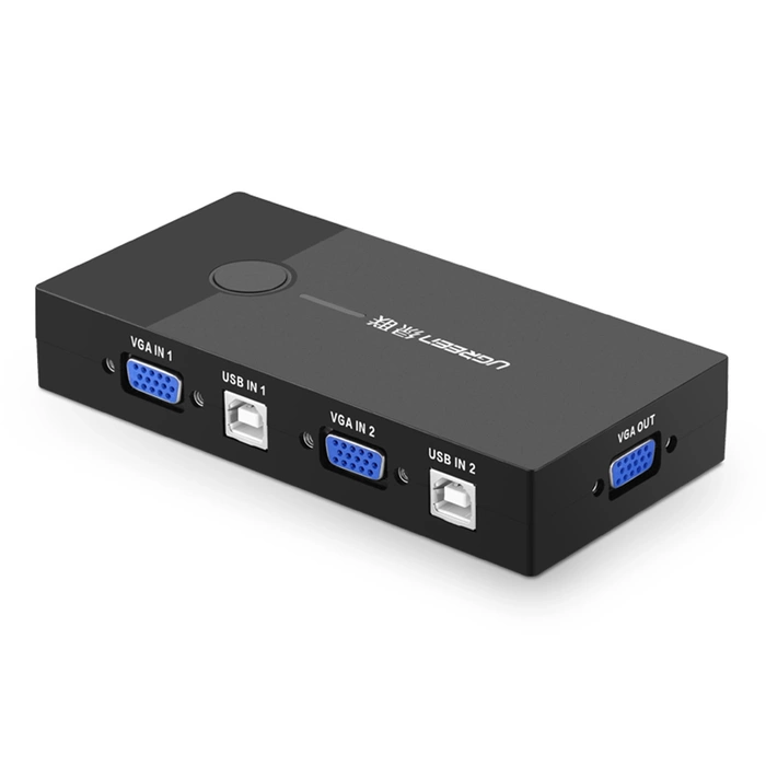 Przełącznik KVM Switch UGREEN 2-portowy VGA Czarny 30357