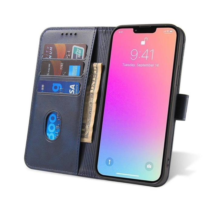 Etui Magnet Case etui do Xiaomi Redmi Note 12 5G / Poco X5 5G pokrowiec z klapką portfel podstawka niebieskie Case