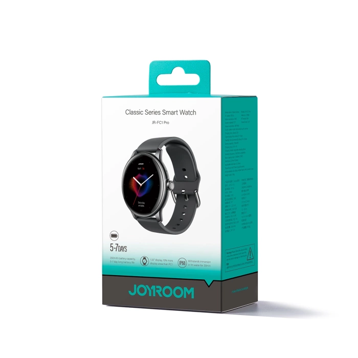 Smartwatch Joyroom Classis Series JR-FC1 z funkcją odbierania połączeń / ochroną IP68 - ciemnoszary