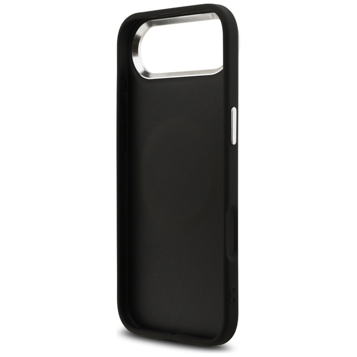 Etui Guess Glitter Triangle Logo MagSafe do iPhone 17 Air czarny