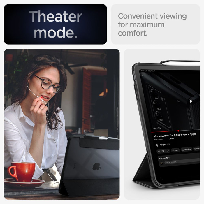 ETUI SPIGEN ULTRA HYBRID ”PRO” IPAD AIR 13 2024 BLACK