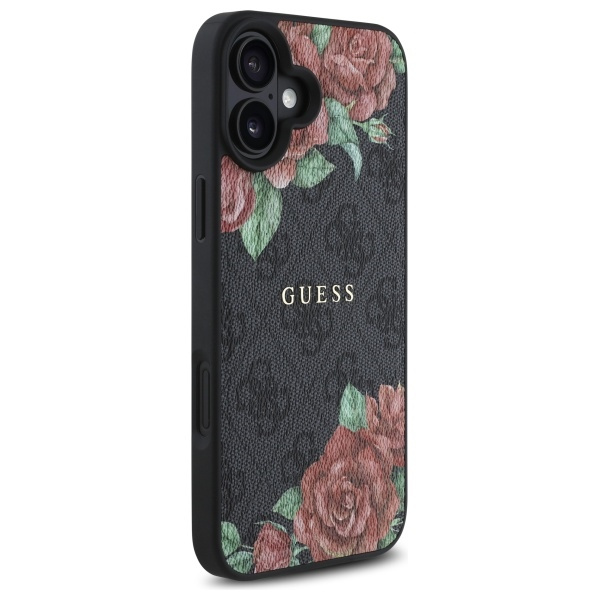 Guess GUHMP16SP4ROPEMCK iPhone 16 6.1"    czarny/black hardcase 4G Flowers Print MagSafe