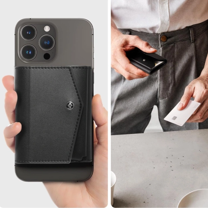 PORTFEL SPIGEN VALENTINUS PRO MAGSAFE WALLET CZARNY