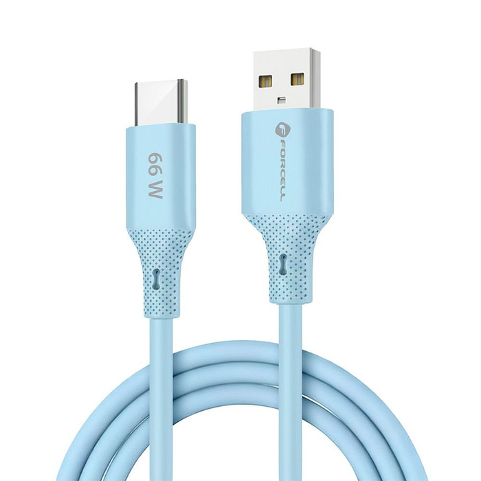 Kabel USB A do USB C Forcell F-Energy QC4.0 3A 66W Silicone 1 m C342 niebieski
