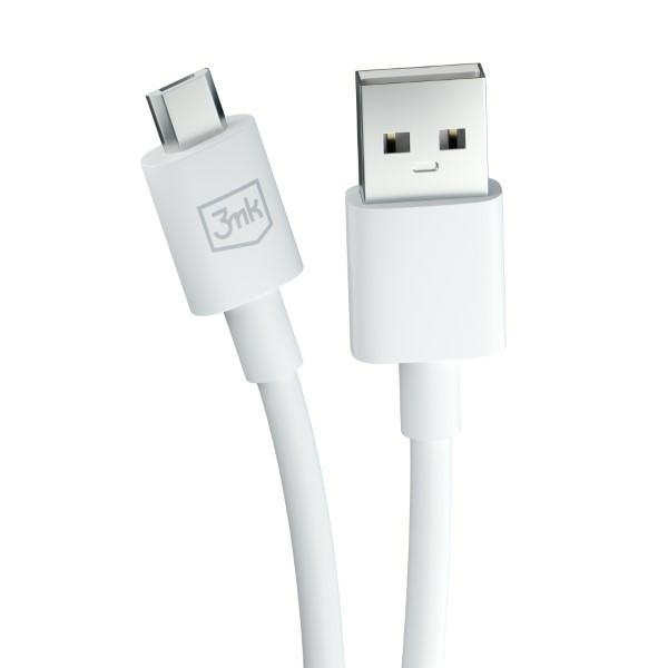 3MK Hyper Cable USB-A - Micro USB 1.2m 5V 2,4A Biały/White Kabel