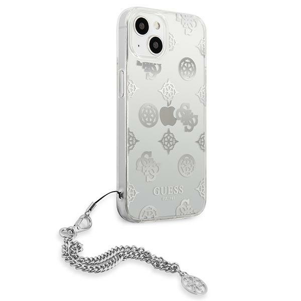 Etui GUESS Apple iPhone 13 Mini Peony Chain Collection Srebrny Hardcase