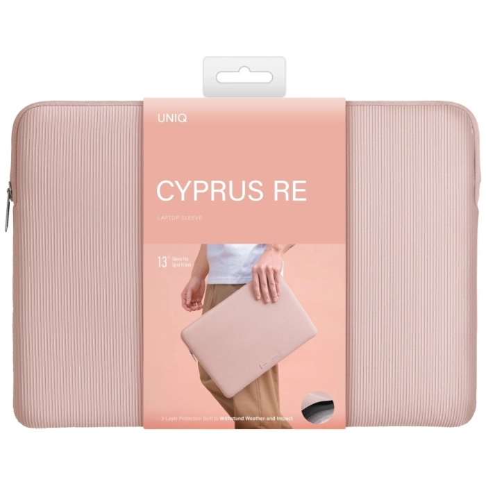 Torba na laptopa UNIQ Cyprus Ridge       Edition Laptop Sleeve 14" water-resistant neoprene różowy